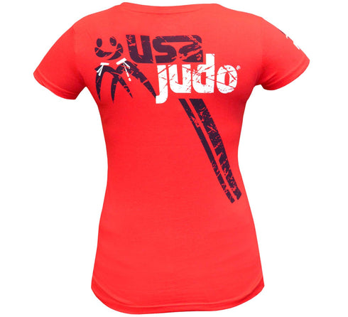 FUJI USA Judo Womens T-Shirt-Red-3