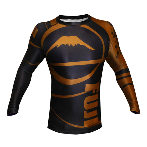FUJI SPORTS FREESTYLE IBJJF RANKED RASHGUARD LONG SLEEVE-Brown-2
