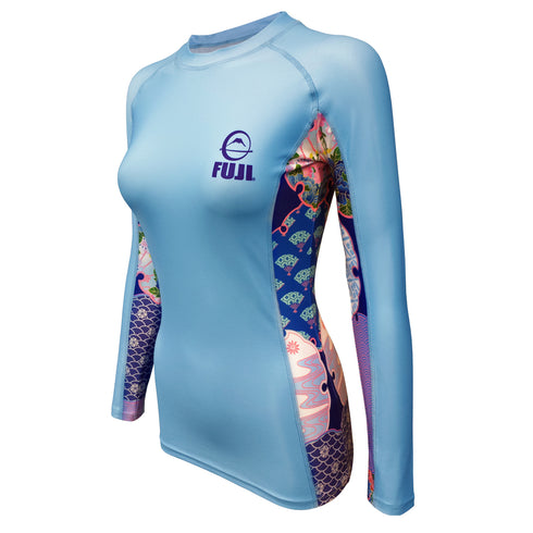 FUJI SPORTS WOMEN'S KIMONO RASH GUARD-Blue-2