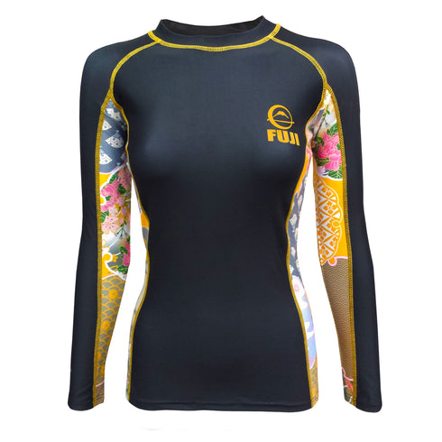 FUJI SPORTS WOMEN'S KIMONO RASH GUARD-Black-1