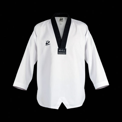 DYNAMICS GENESIS TAEKWONDO UNIFORM-Top/WHITE/BLK TRIM-1