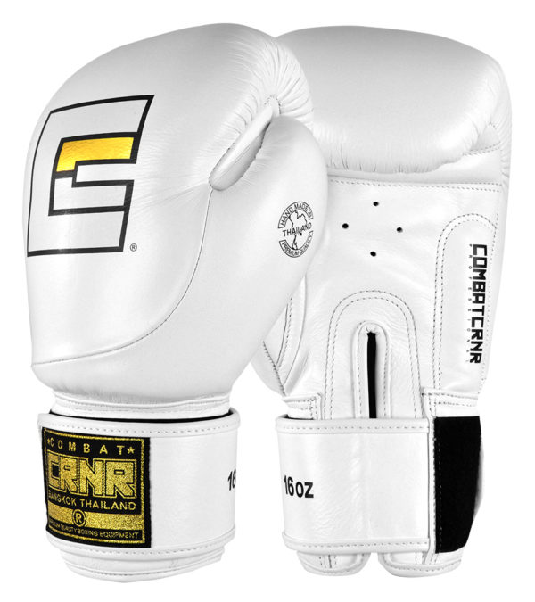 Combat Corner HMIT White Boxing Gloves-1