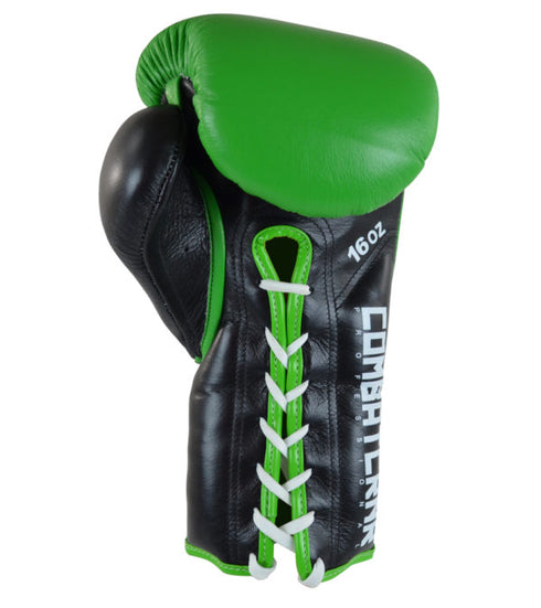 Combat Corner HMIT Lace Up Sparring Gloves Green/Black-4