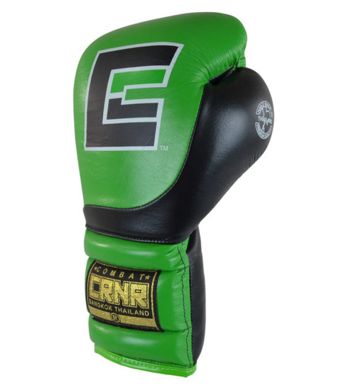 Combat Corner HMIT Lace Up Sparring Gloves Green/Black-5