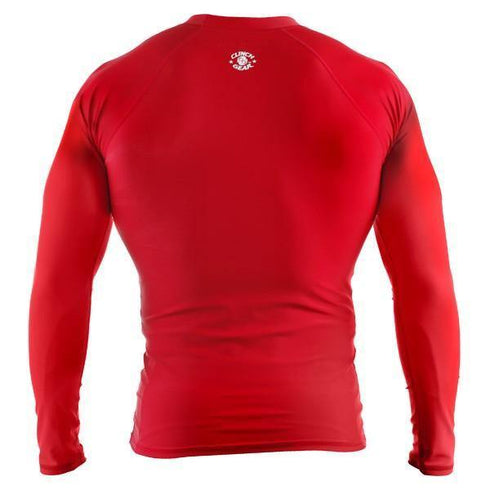 Clinch Gear-Basic Red Rashguard - Long Sleeve-Red-back