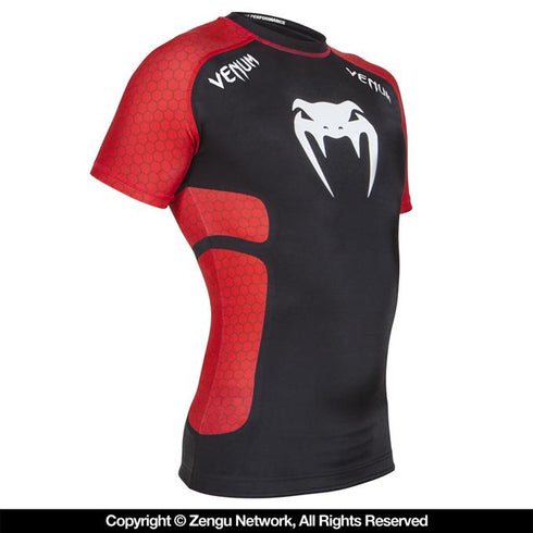 Venum-"Absolute" Short-Sleeve Compression Shirt (Black/Red)-2