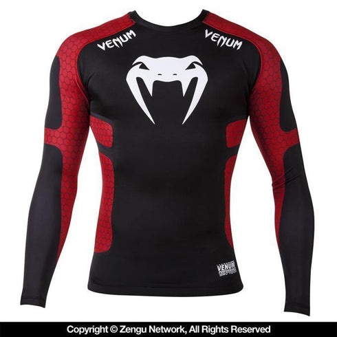 Venum "Absolute" Long-Sleeve Compression Shirt (Black/Red) - MMA Fightland