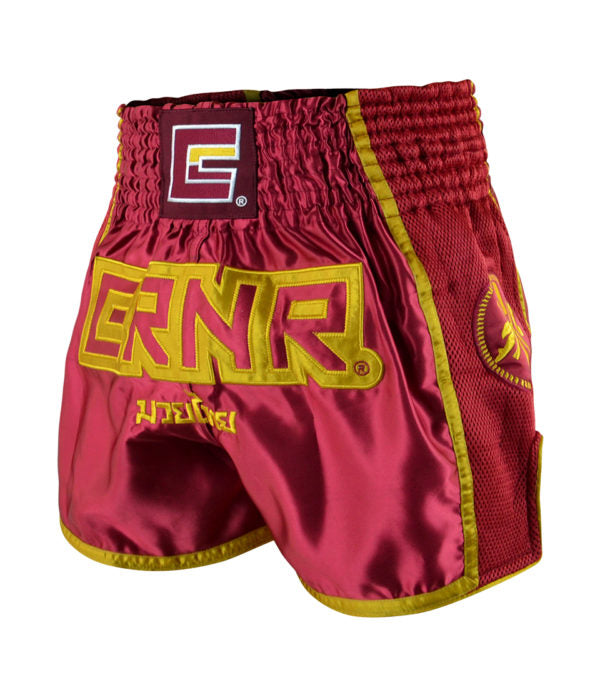 Combat Corner Maroon CRNR Muay Thai Shorts-1