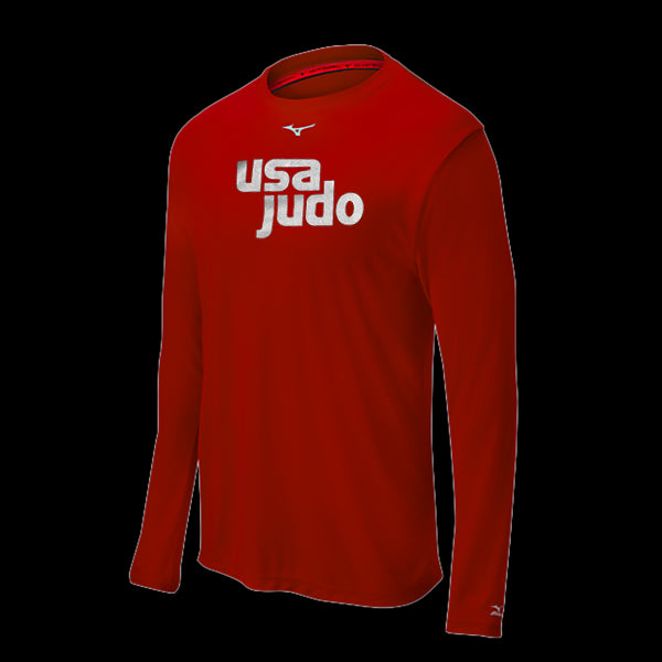 FUJI USA Judo Comp Long Sleeve Shirt-Red-1