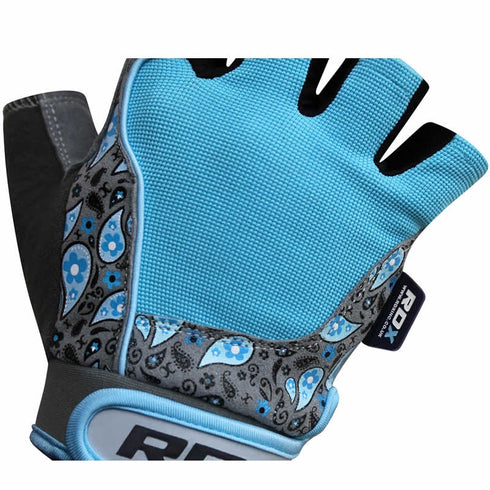 RDX S6 LADIES BLUE GYM GLOVES-4