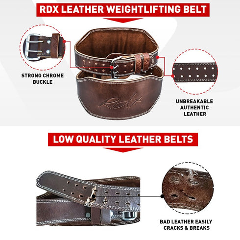 RDX 6 INCH BROWN LEATHER GYM BELT-4