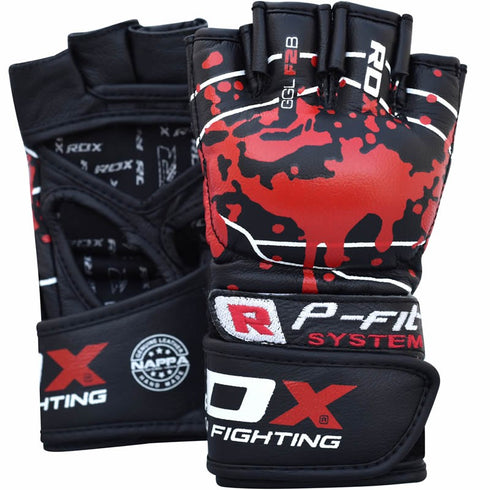 BLACK LEATHER MMA FIGHT GLOVES-1