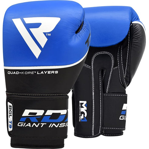 RDX T9 ACE LEATHER BOXING GLOVES(Blue)-1