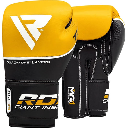 RDX T9 ACE LEATHER BOXING GLOVES(Yellow)-1
