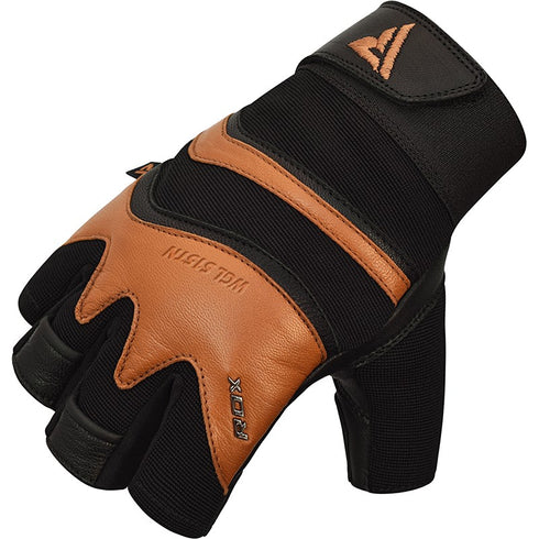 RDX S15 FITNESS GYM GLOVES/Tan-5