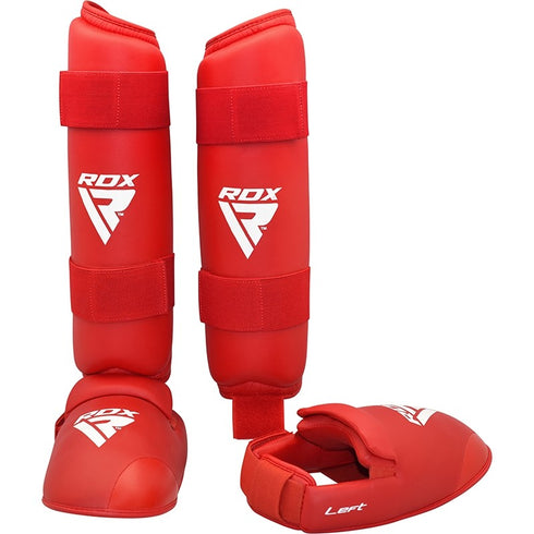 RDX X1 SEMI CONTACT SHIN INSTEP GUARDS(Red)-2