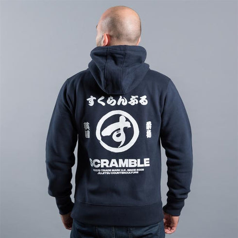 Scramble-Brush Logo Zip Hoodie - Nav-2