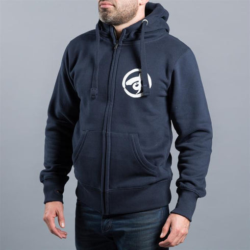 Scramble-Brush Logo Zip Hoodie - Nav-3