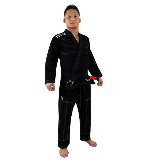 Combat Corner BJJ GI - Black v6 - FREE WHITE BELT - MMA Fightland