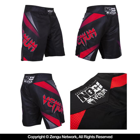 Venum-NOGI Shorts - Jiu Jitsu Rank-Black/Red-1