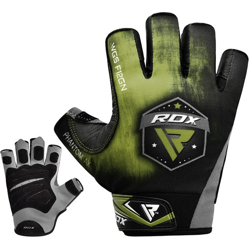 RDX F12 WEIGHTLIFTING GYM GLOVES/Gre-6