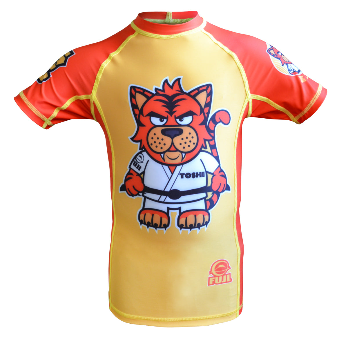 Shop FUJI Sports Toshi the Tiger Rash Guard, Kids, Yellow/Orange - MMA ...